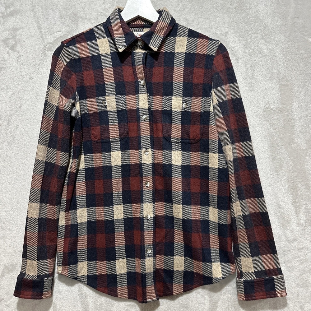 Faherty Shirt Womens Long Sleeve Shirt Sz XS Multicolor Plaid Flannel Button Up